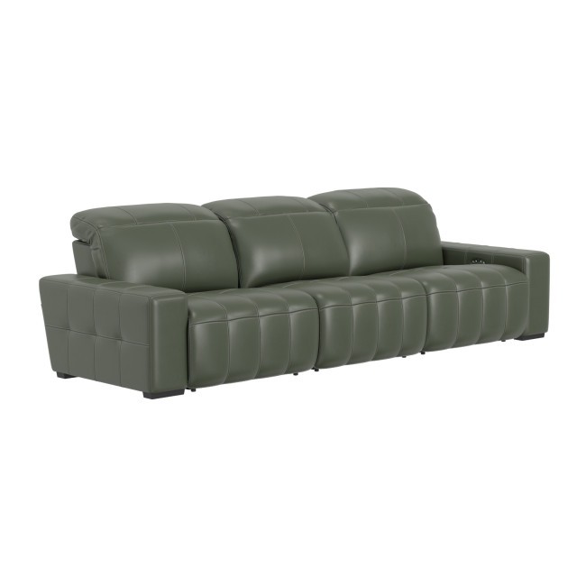 Spoleto Pine Power Reclining Sofa w/ Power Euro Headrests