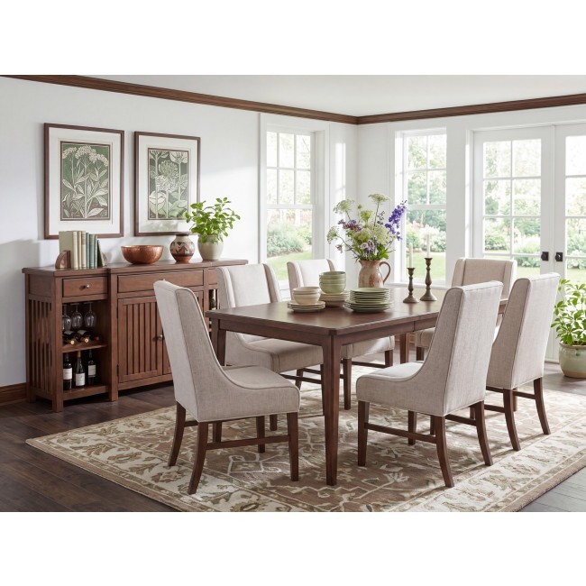 Langley Dining Room Set w/ Upholstered Chairs