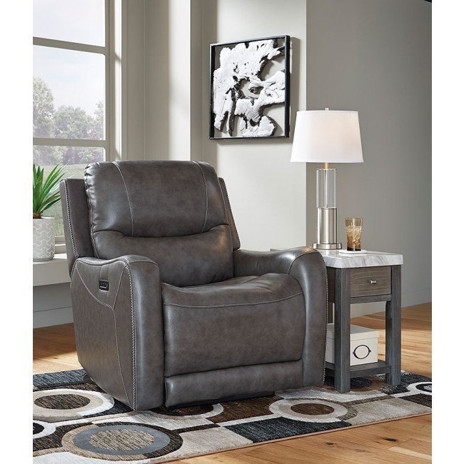Galahad Smoke Zero Wall Recliner W Air Massage System Signature