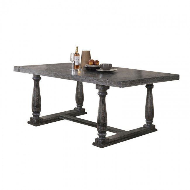 Bernard Dining Table (Weathered Gray Oak) Acme Furniture