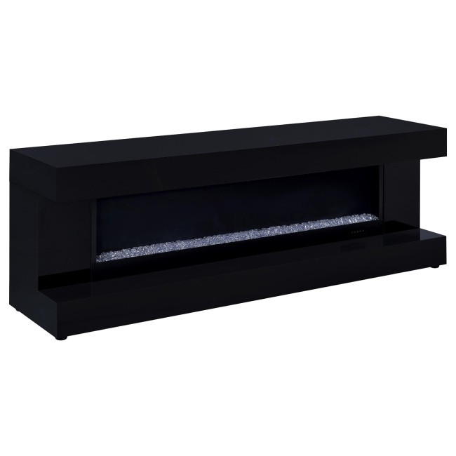 Mallory Black TV Stand w/ Flame Visualizer and Bluetooth Speaker