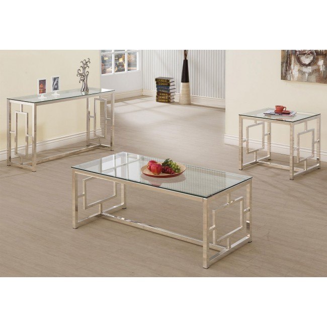 Satin Nickel Occasional Table Set