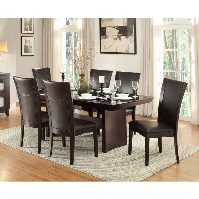 Brown glass sales dining table