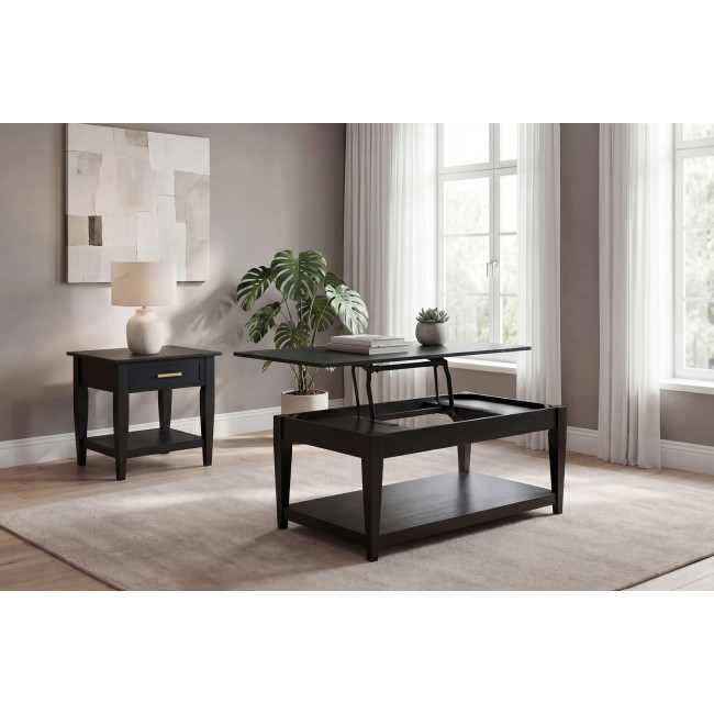 Lindenton Black Occasional Table Set