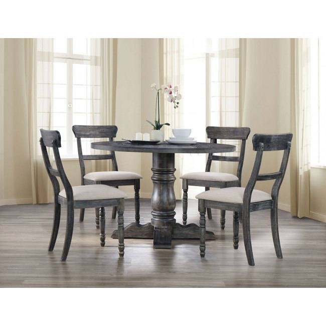 Weathered grey dining on sale table set
