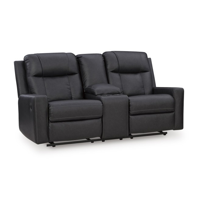 Mackmenville Carbon Reclining Loveseat with Console