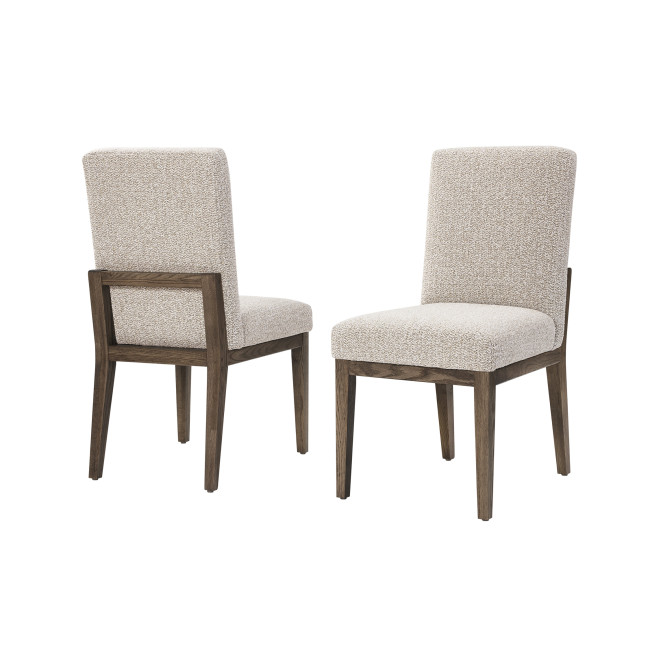 Dovetail Aged Grey Grey Fabric Upholstered Side Chair (Set of 2)