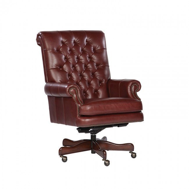 Tufted leather executive clearance office chair