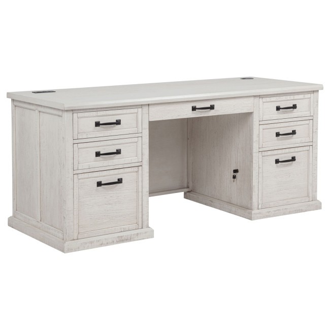 Altidore Distressed White Home Office Desk
