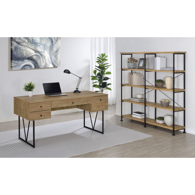 Analiese Mango Home Office Set w/ 4-Drawer Desk