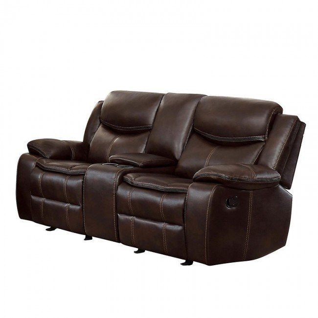 Bastrop Reclining Loveseat w/ Console (Brown)