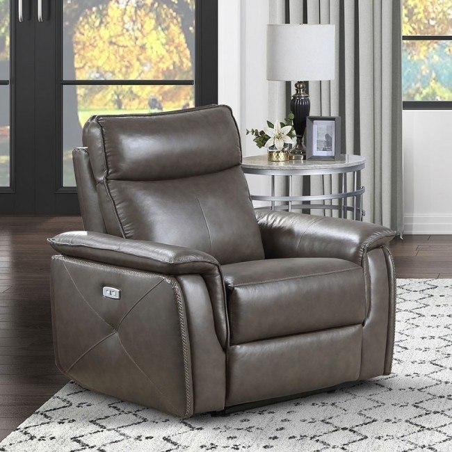 Maroni Power Recliner w/ Power Headrest (Dark Brown)