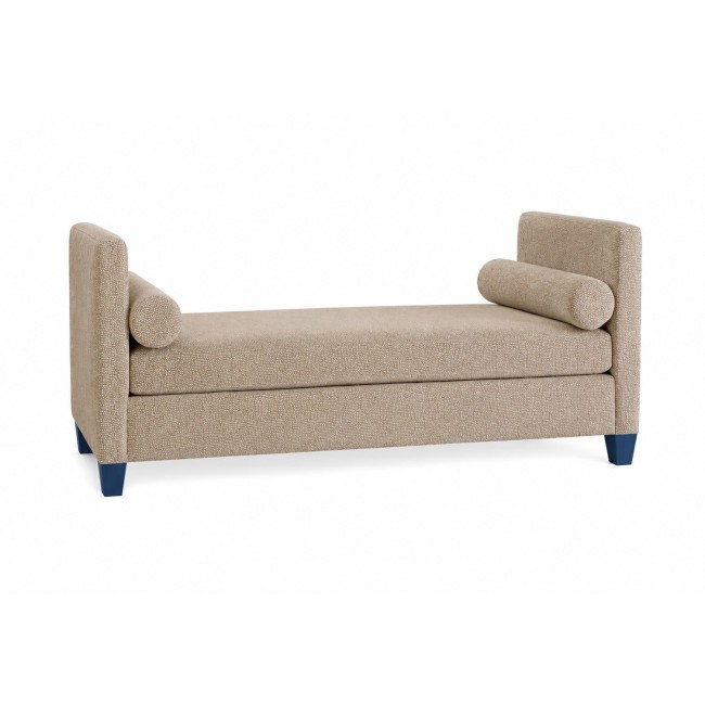 Tide and Timber Luxe Blue Oak Tan Antelope Upholstered Daybed