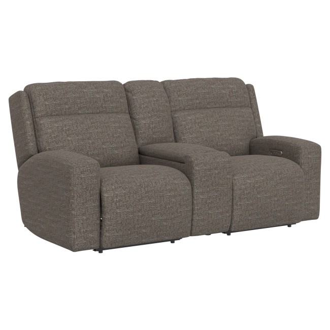 Caleb Raisin Auto-Glide Power Reclining Console Loveseat w/ Power Headrests