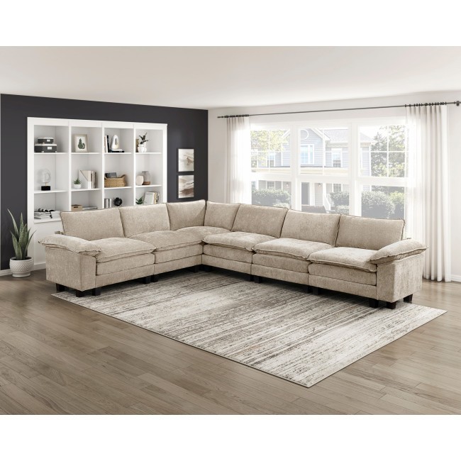 Dublin Taupe 6-Piece Sectional