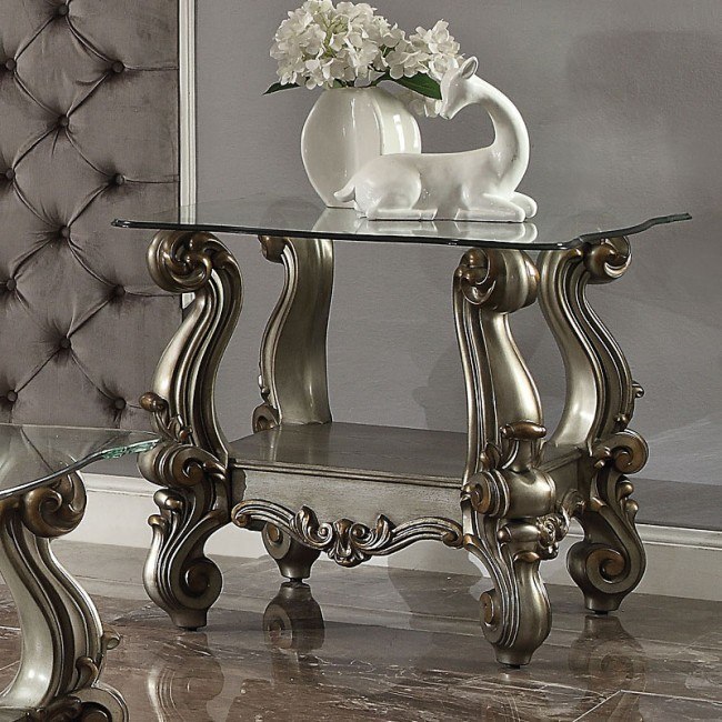 Versailles Glass Top End Table