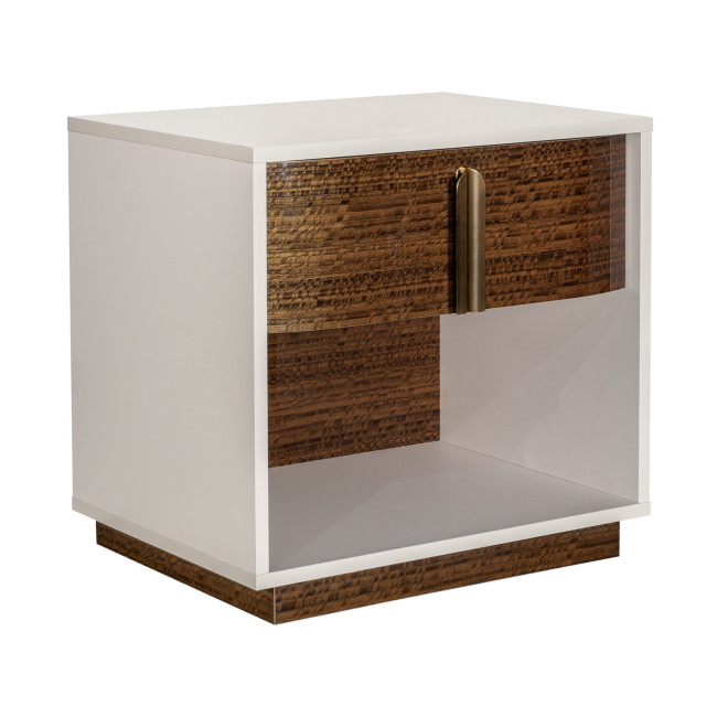 Pavira Walnut 1 Drawer Nightstand w/ LED Lighting