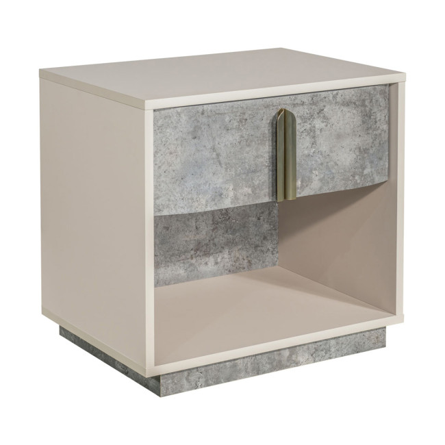 Pavira Stone 1 Drawer Nightstand w/ LED Lighting