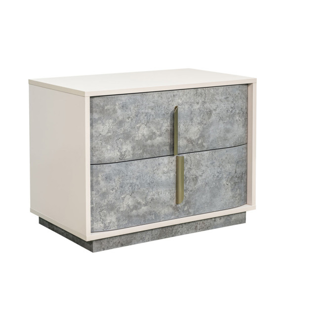 Pavira Stone 2 Drawer Nightstand w/ LED Lighting