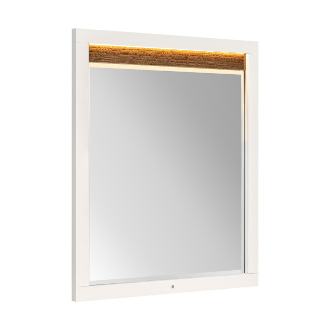 Pavira Walnut Mirror w/ LED Lighting