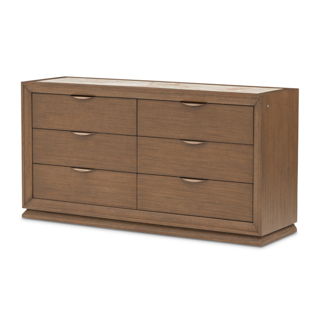Portrait Sienna Brown Small Dresser w/ LED Lights