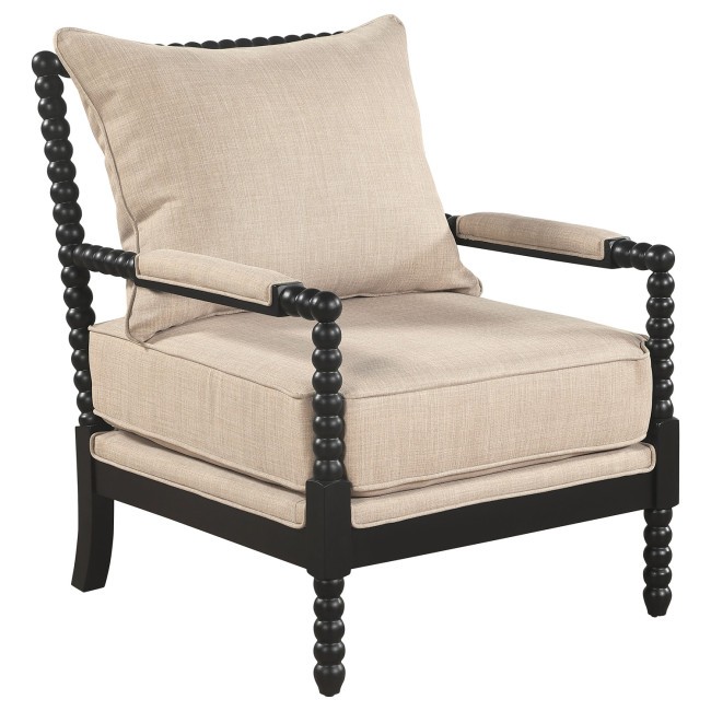 Blanchett Beige and Black Accent Chair