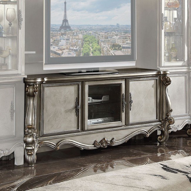 Versailles TV Console Antique Platinum Acme Furniture
