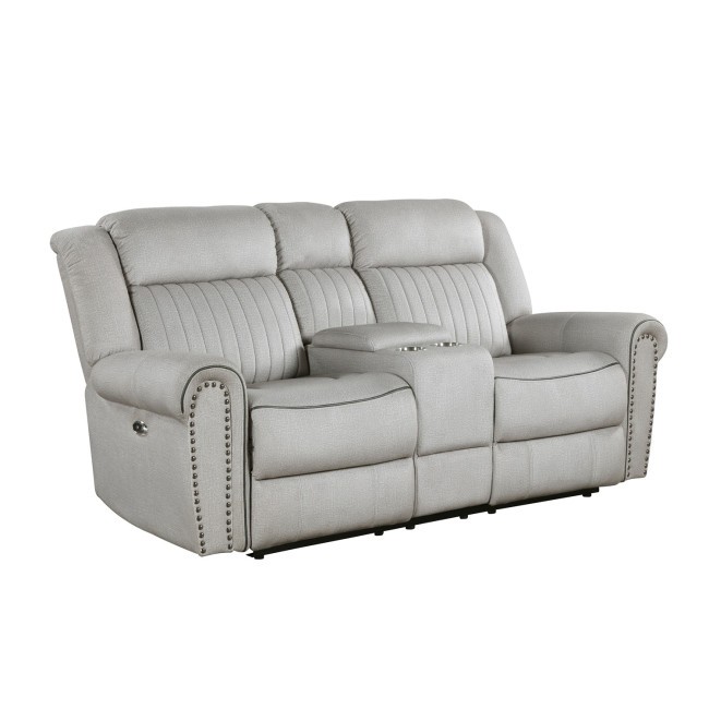 Brennen Mist Power Reclining Loveseat w/ Console