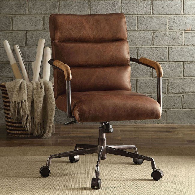 Leather retro office clearance chair