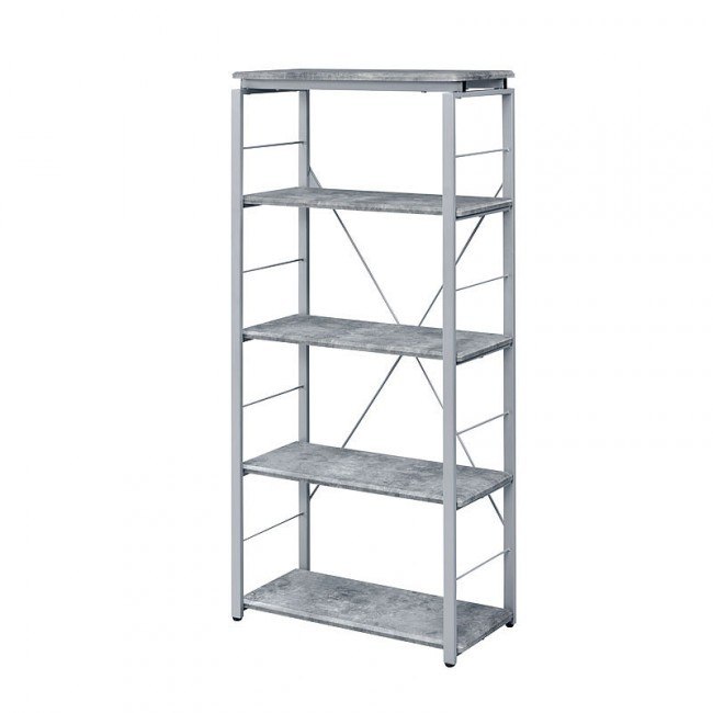 Jurgen Bookshelf (Faux Concrete/ Silver)
