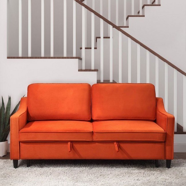 Orange sofa sleeper top