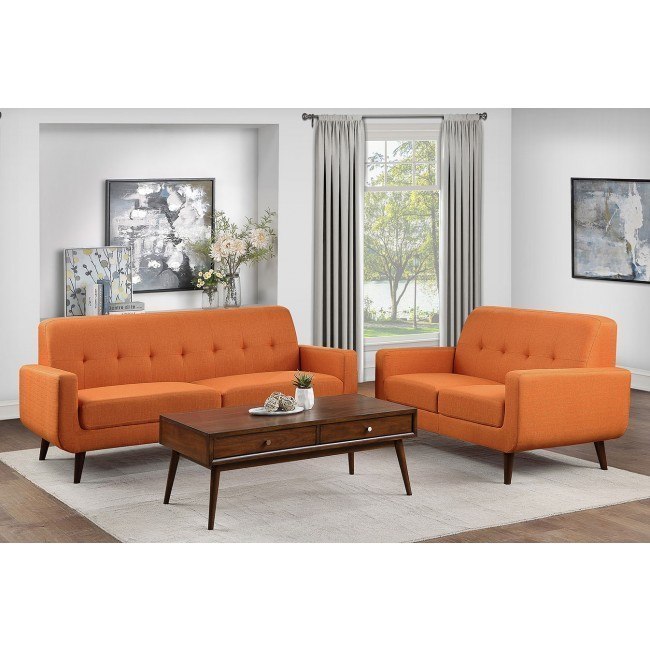 Fitch Living Room Set (Orange) Homelegance | Furniture Cart