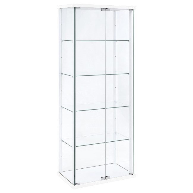Delphinium White Curio Cabinet