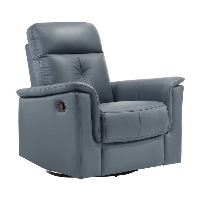 Bristow Blue Gray Swivel Glider Recliner