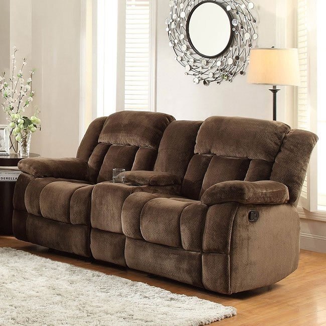 Laurelton Double Glider Reclining Loveseat Chocolate Homelegance