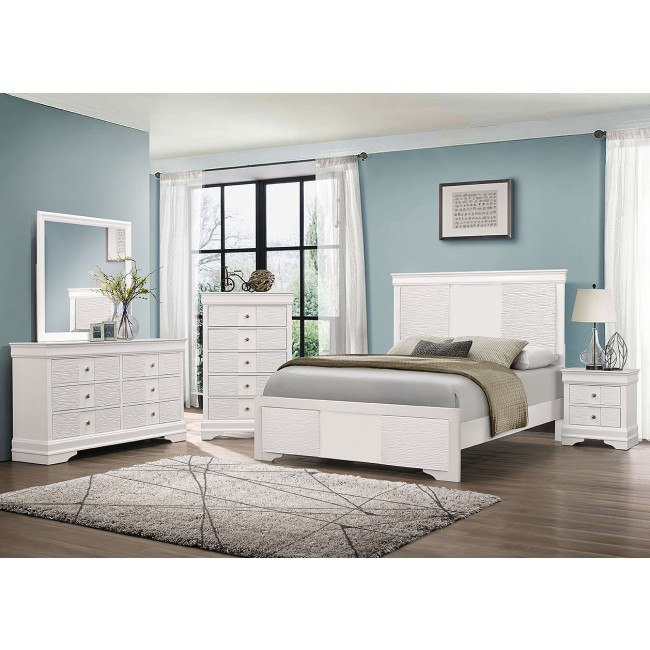 Wave White Panel Bedroom Set Standard Furniture | Furniture Cart