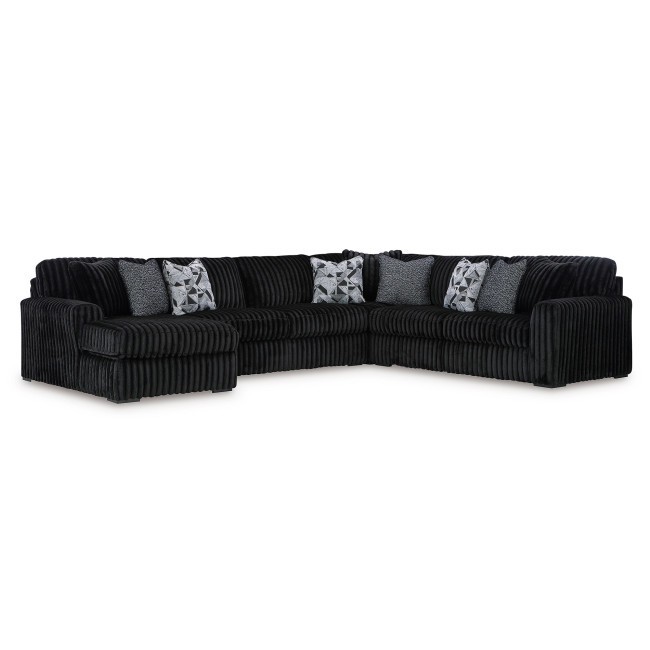 Midnight-Madness Onyx 4-Piece Left Chaise Sectional