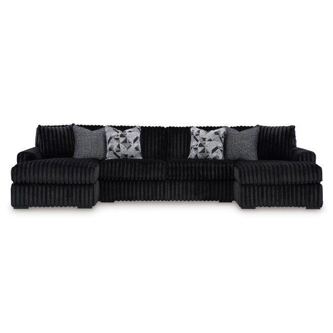 Midnight-Madness Onyx 3-Piece Double Chaise Sectional