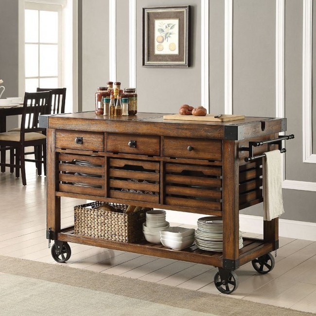 Kaif Kitchen Cart Acme Furniture, 1 Reviews | Furniture Cart