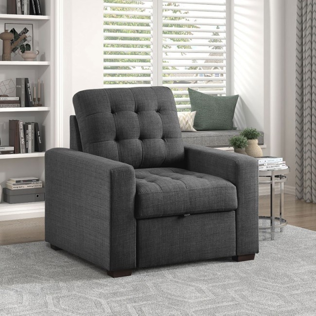 McCafferty Chair w/ Pull-Out Ottoman (Dark Gray)
