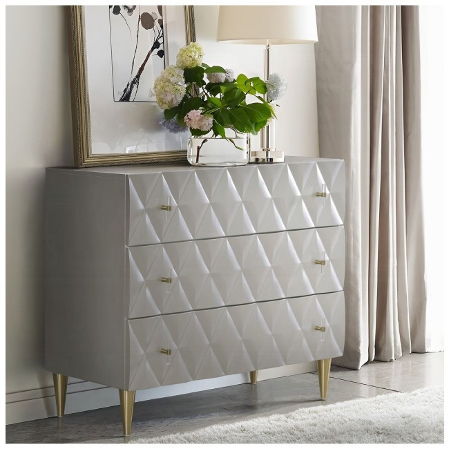 Anson Metallic Silver Console Cabinet
