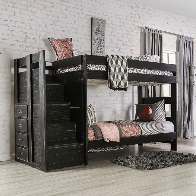 Twin loft bed top black