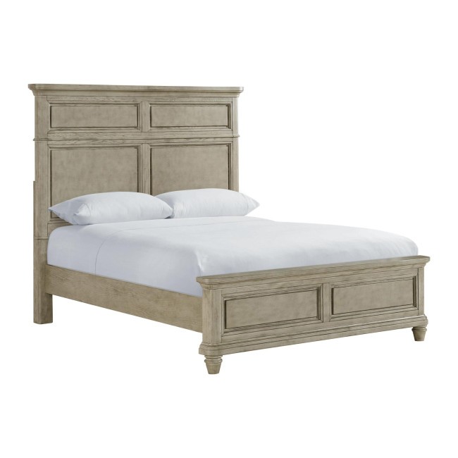 Whit-Ash Light Grey Panel Bed