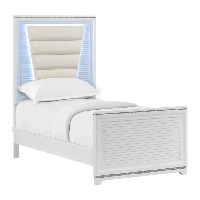 Denmark White Upholstered Youth Bed