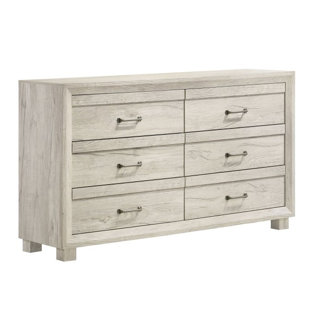 Fort Worth 6-Drawer Dresser (White) Elements Furniture | Furniture Cart