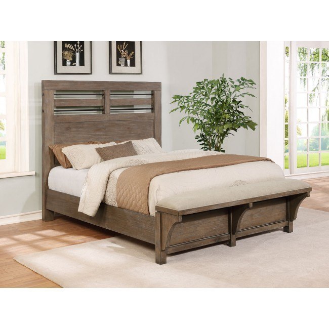 Round Rock Panel Bed w Bench