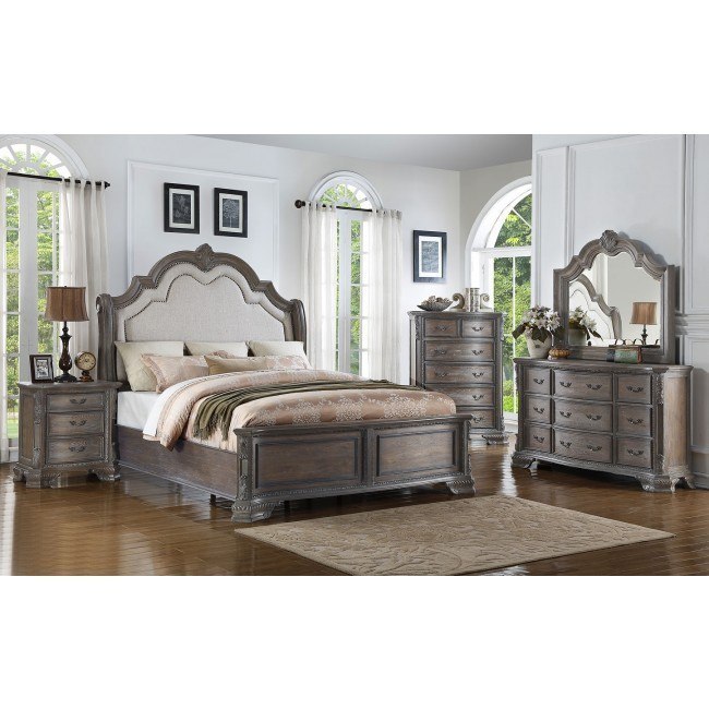 king Suleiman ほか アラビアン・ナイト 2枚セット Crown Mark Louis Philip 2pc Sleigh Bedroom Set in Black B3950