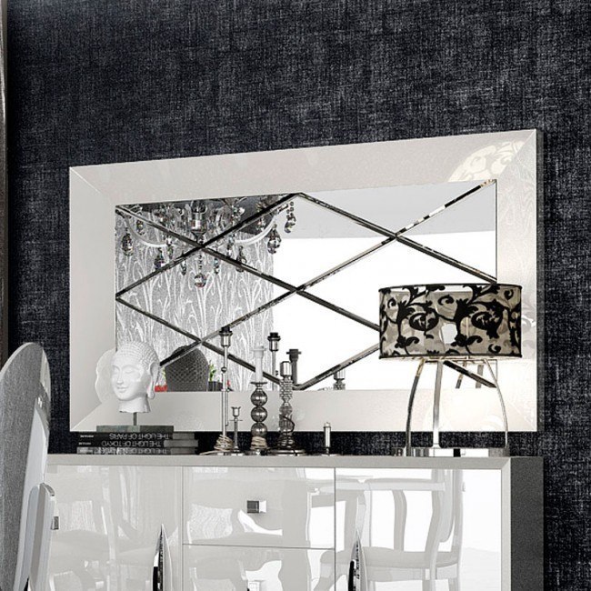 Carmen Buffet Mirror (White)