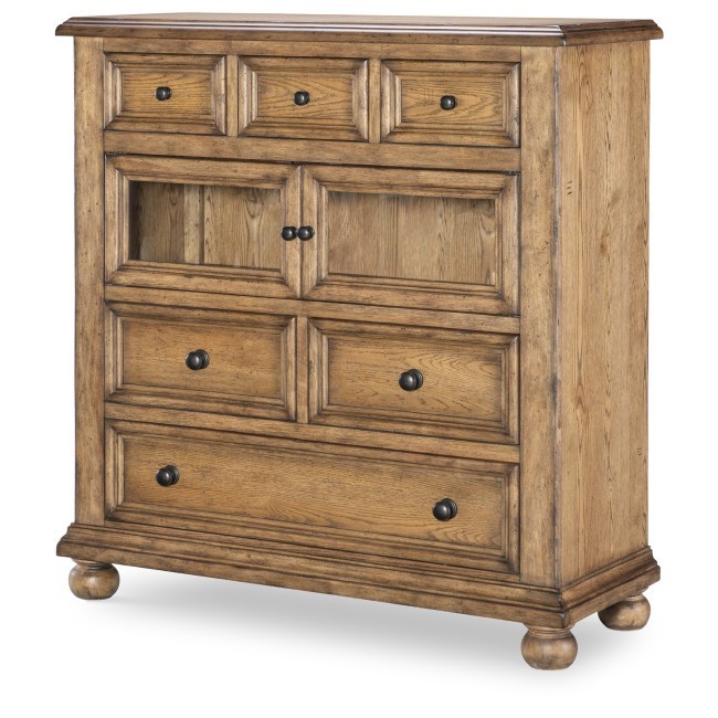 Vintage Market Barnwood Oak Glass Door/ Drawer Chest