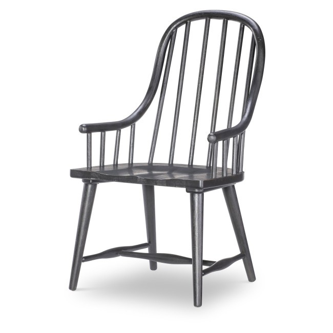 Vintage Market Kettle Black Windsor Arm Chair (Set of 2)